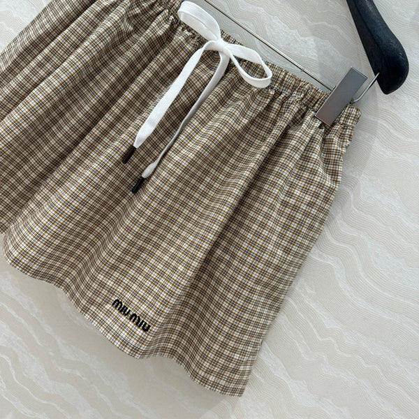 Miu Miu Puffy Skirt Brown Cotton