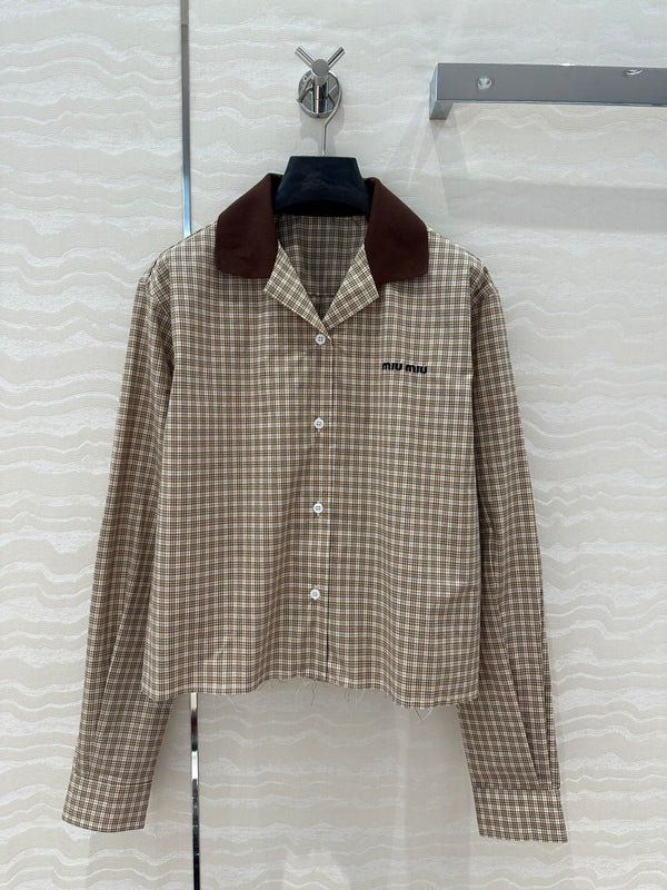 Miu Miu Short Shirt Brown Cotton