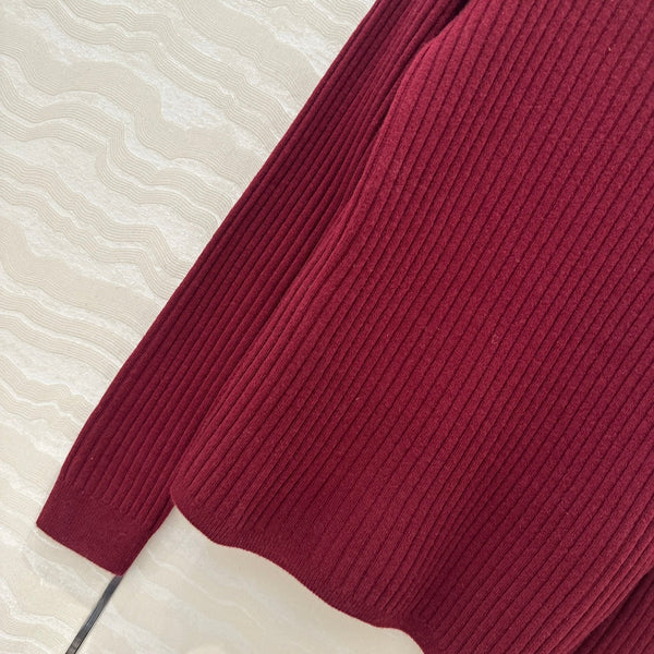 Miu Miu Polo Collar Sweater Red Cashmere