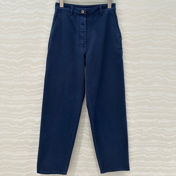 Miu Miu 25 Straight Pants Blue Cotton