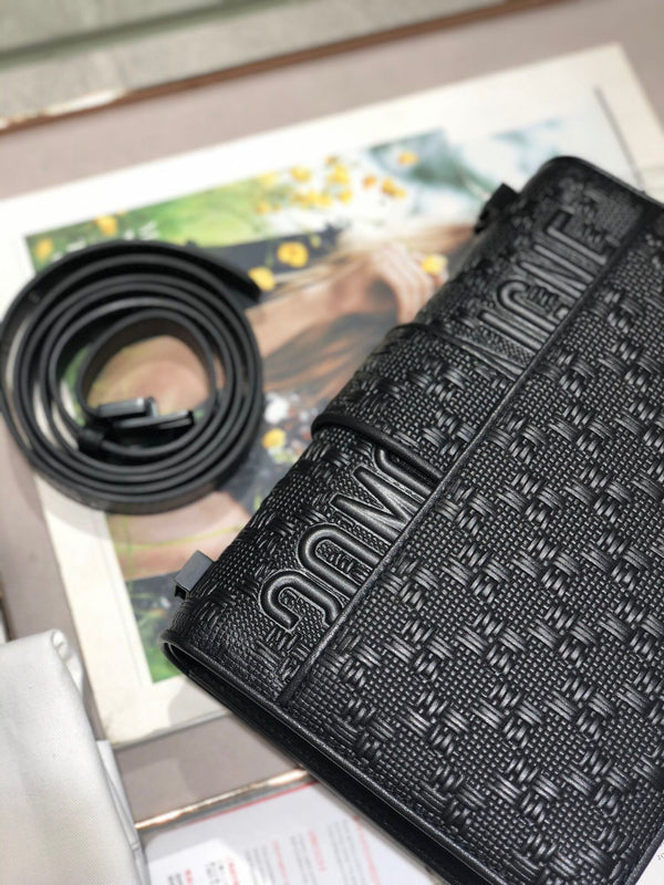 CD Embossed Montaigne Black Calfskin 336833