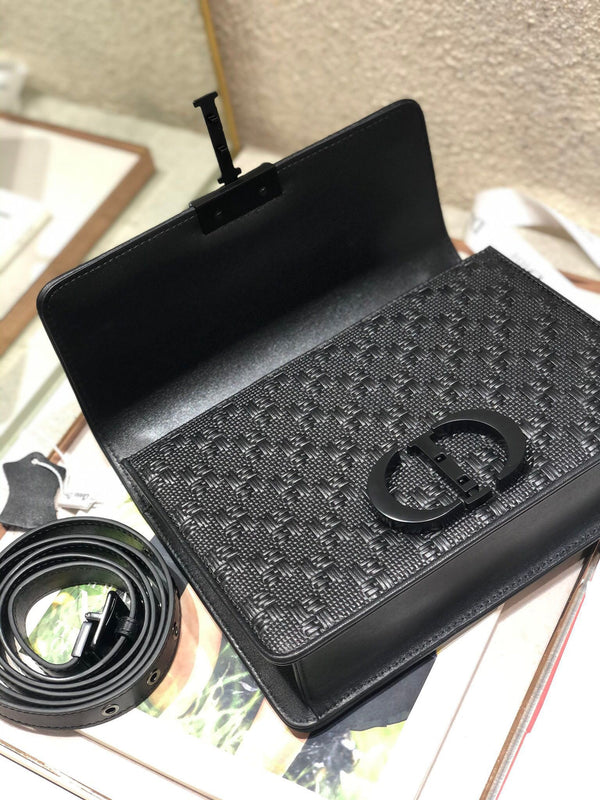 CD Embossed Montaigne Black Calfskin 336833