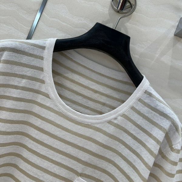 CD Short-sleeved T-shirt beige yellow Linen Viscose