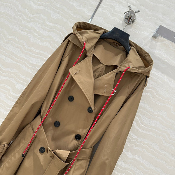 Miu Miu 25 Long Windbreaker Khaki Polyester