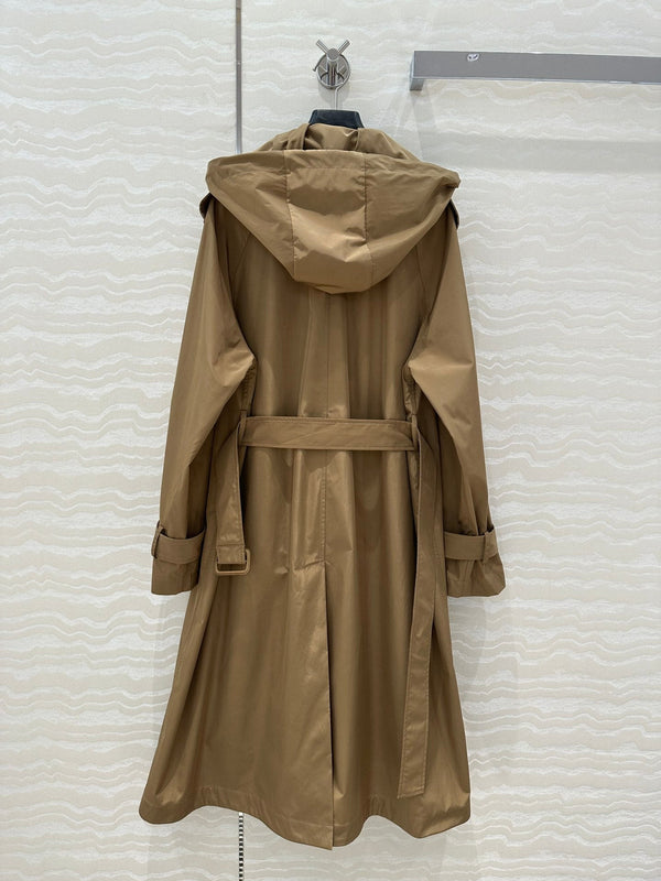 Miu Miu 25 Long Windbreaker Khaki Polyester