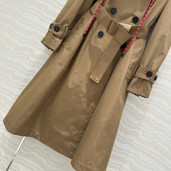 Miu Miu 25 Long Windbreaker Khaki Polyester
