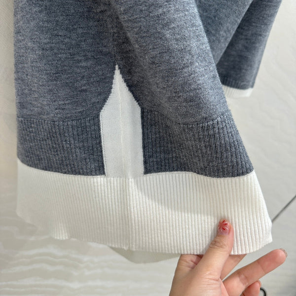 Maglione lavorato a maglia Miu Miu 25 in lana grigia