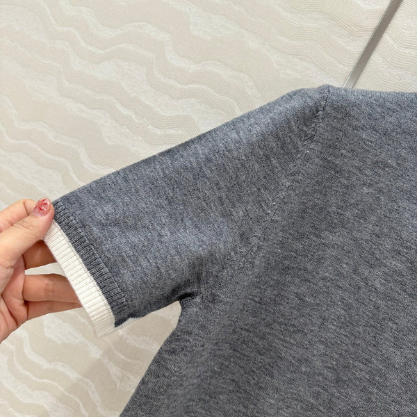 Maglione lavorato a maglia Miu Miu 25 in lana grigia