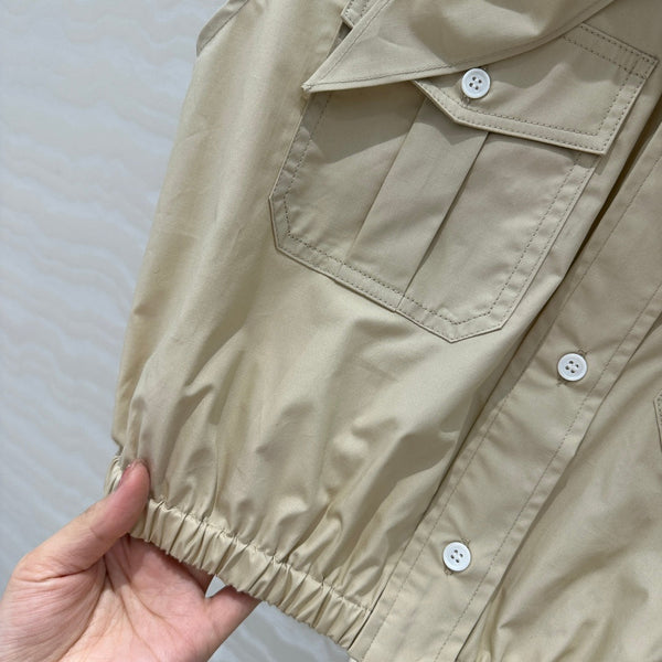 Miu Miu 25 Bow Tie Vest Shirt beige Cotton