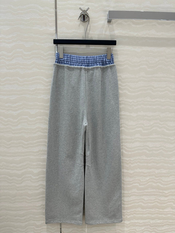 Miu Miu Fake Two-piece Pant Blue Gray Cotton