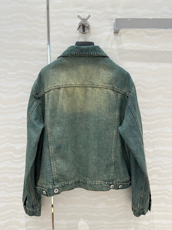 Miu Miu 25 Denim Sickle Jacket Blue Cotton