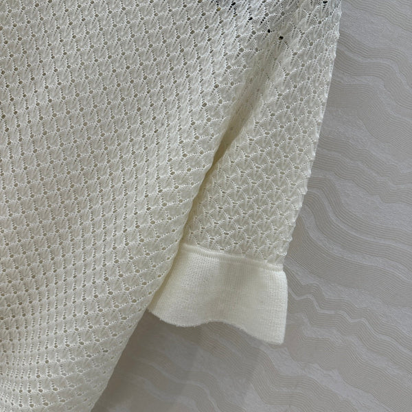 Celine 25 Hollow T-shirt White Wool