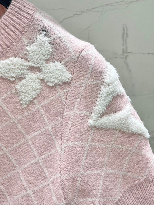 LV Flower T Shirt Pink Polyamide Wool