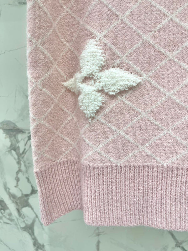 LV Flower T Shirt Pink Polyamide Wool