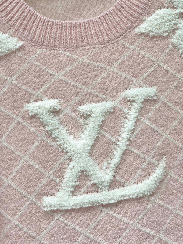 LV Flower T Shirt Pink Polyamide Wool