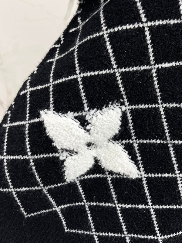 LV Flower T Shirt Black Polyamide Wool