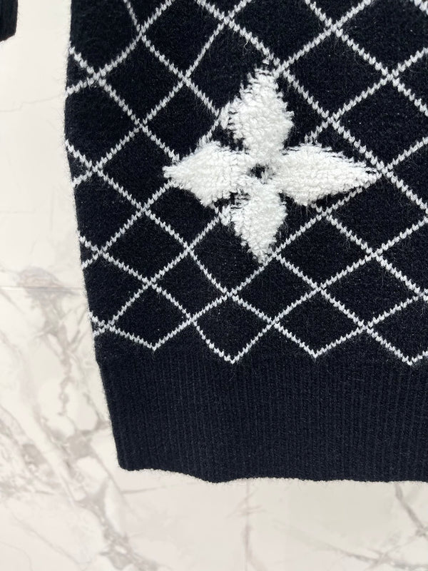 LV Flower T Shirt Black Polyamide Wool