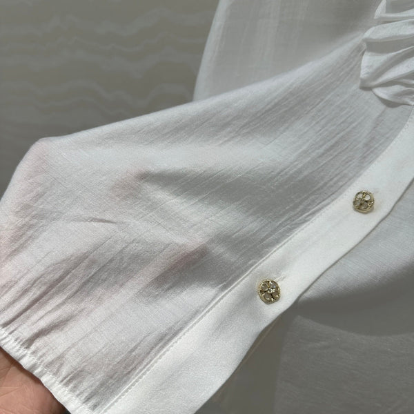 CC Lace Shirt In White Cotton And Silk