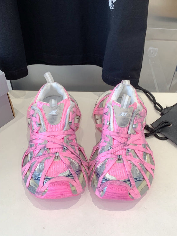 3XL EXTREME LACE SNEAKER SILVER AND PINK