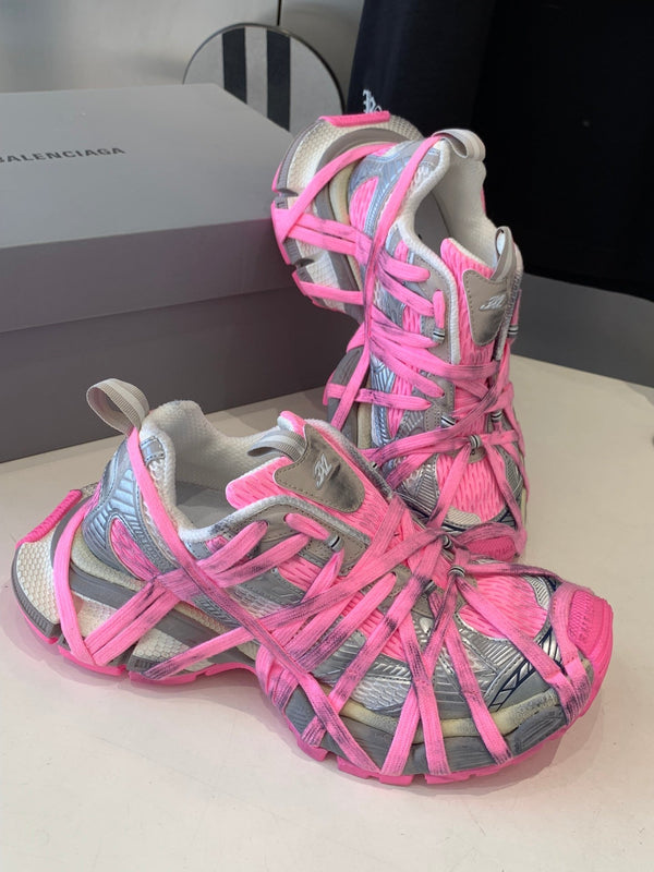 3XL EXTREME LACE SNEAKER SILVER AND PINK
