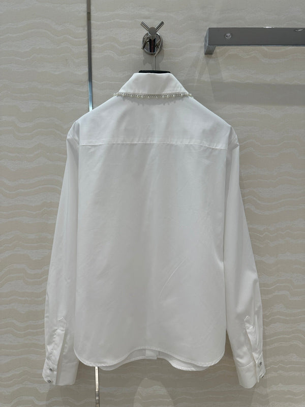 CC Pearl Edge Shirt White Cotton