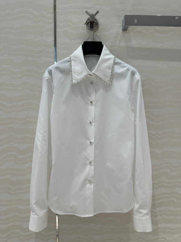 CC Pearl Edge Shirt White Cotton