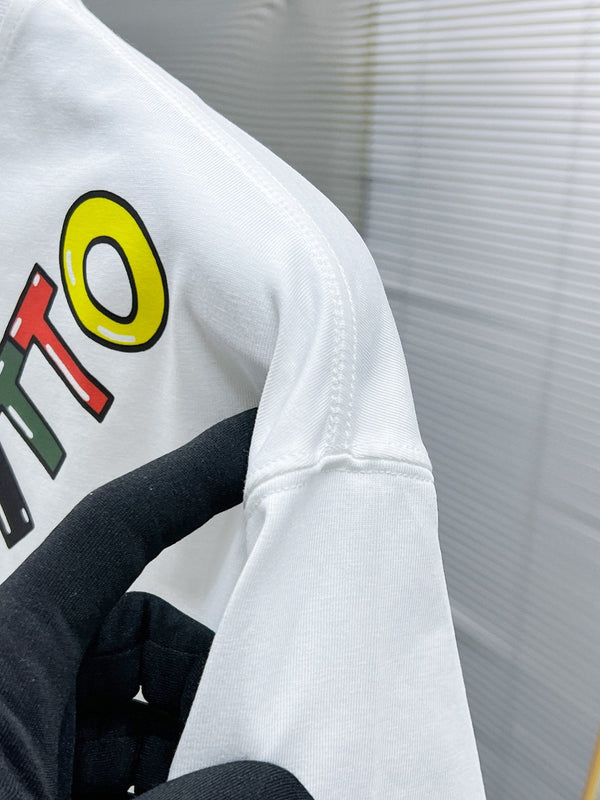 T-SHIRT IN COTONE BIANCO LV LOGO COLORATO 238820