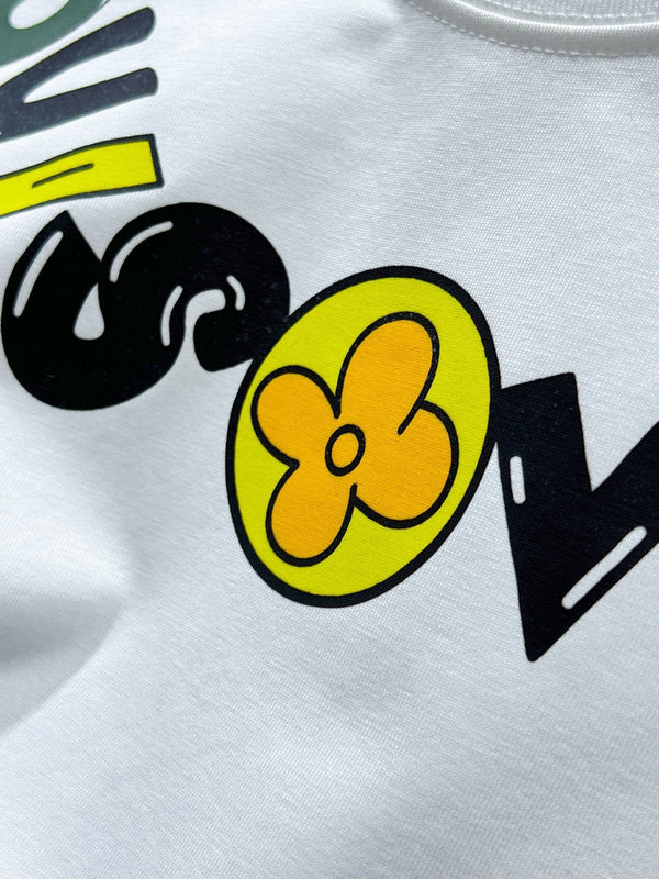 T-SHIRT IN COTONE BIANCO LV LOGO COLORATO 238820