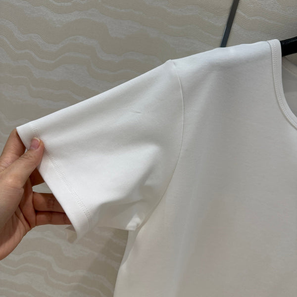 LV 25 Three-Dimensional Embroidered Logo T-shirt White Cotton
