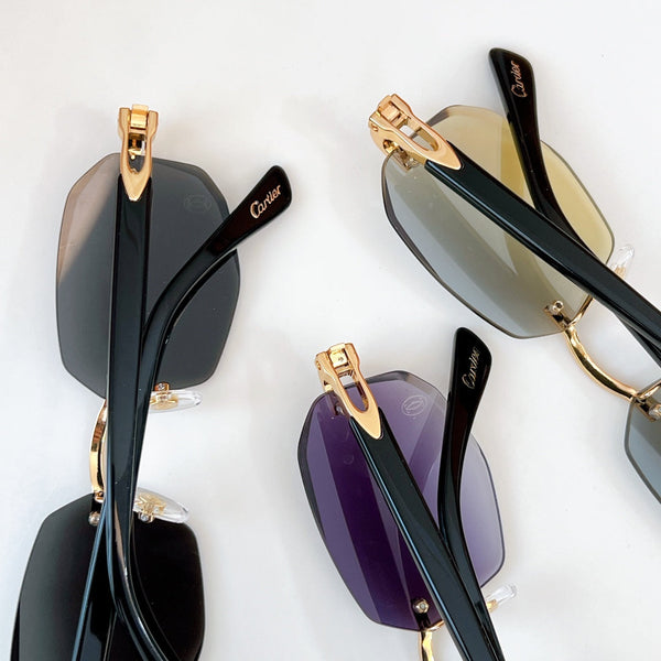 OCCHIALI DA SOLE CON MONTATURA GEOMETRICA SENZA MONTATURA CT0902S IN METALLO E ACETATO