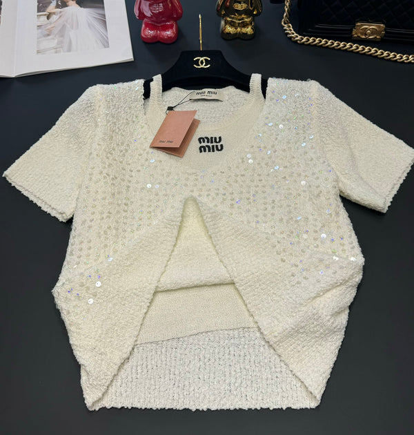 Miu 25 Camicia Scollo a V Lana 232747