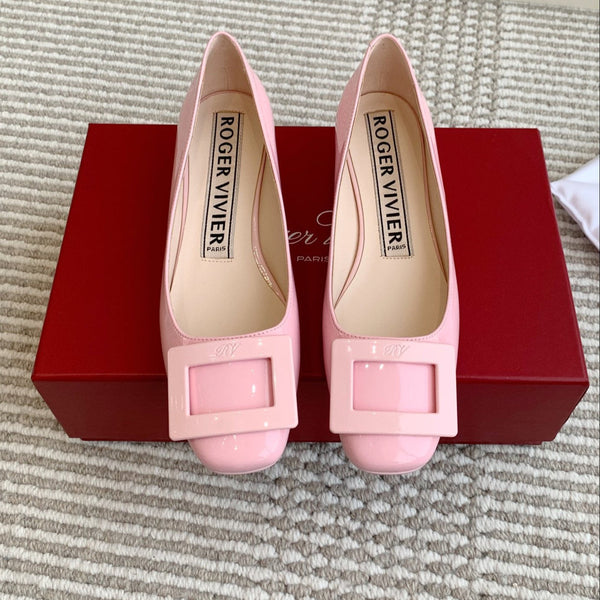 Viv 25 Ballet Flats Pink Cowhide Leather Sheepskin 255208