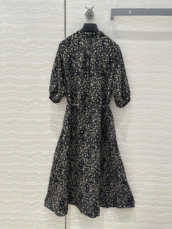 Celine Dress Black mix Beige Silk Viscose