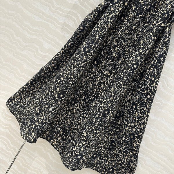 Celine Dress Black mix Beige Silk Viscose