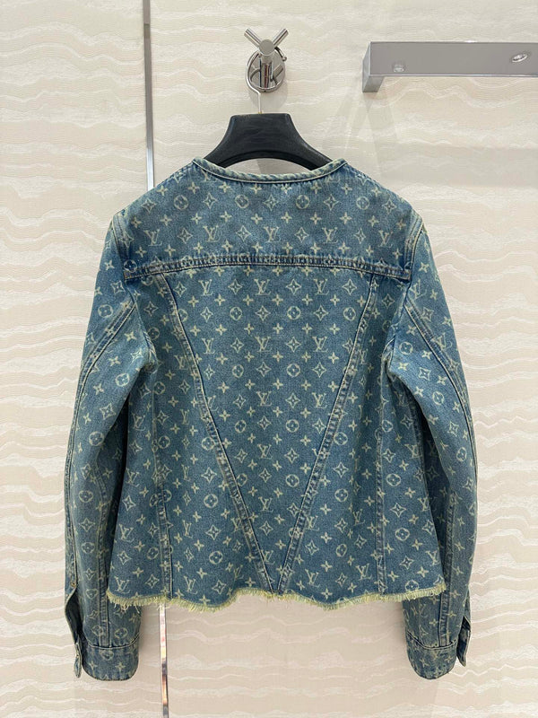 LV Hair Edge Craftsmanship Denim Jacket Blue Cotton