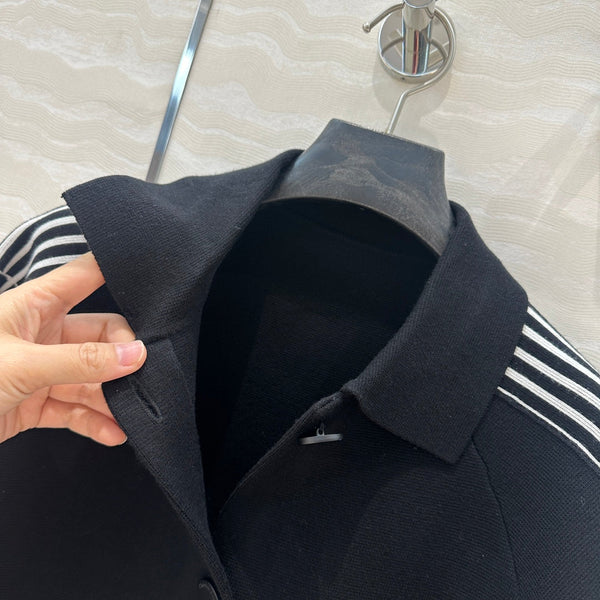 CD Short-Sleeved Cardigan Jacket Black Viscose Polyamide