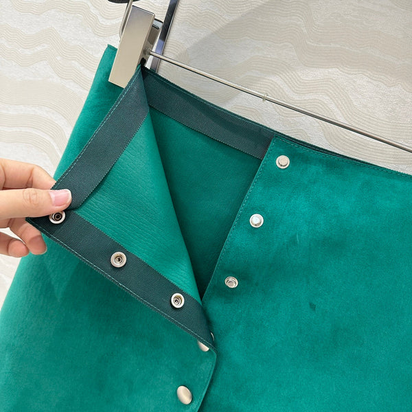 Prada Skirt Green Lambskin