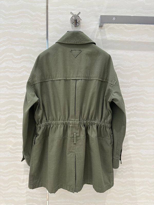 Prada 25 Jacket Windbreaker khaki Green Cotton