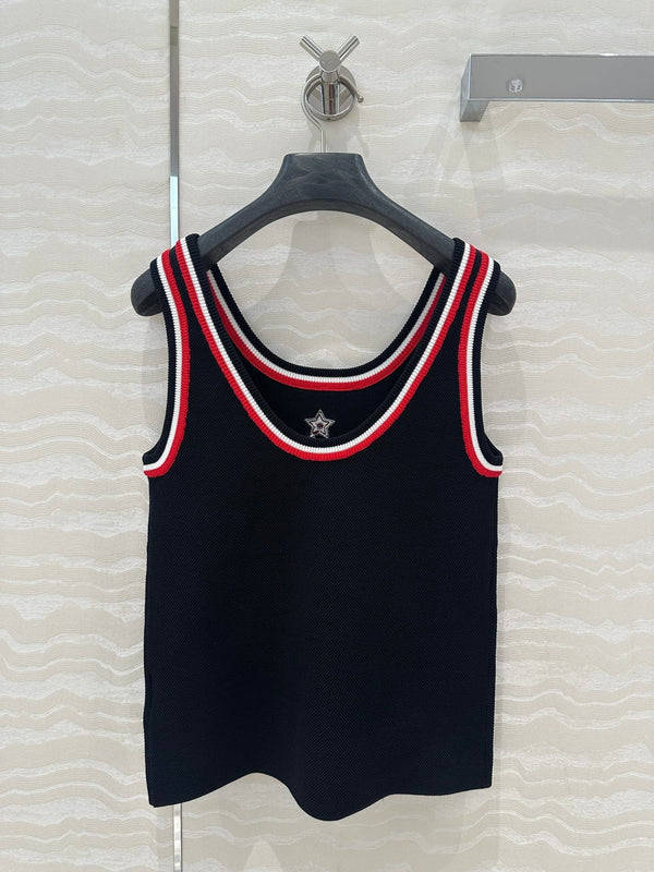 CD Tank Top Black Rayon Polyester