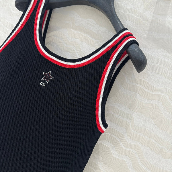 CD Tank Top Black Rayon Polyester