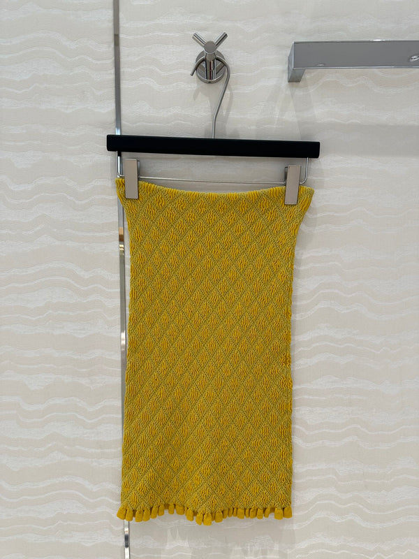 Prada Long Skirt Yellow Cotton Poliamide