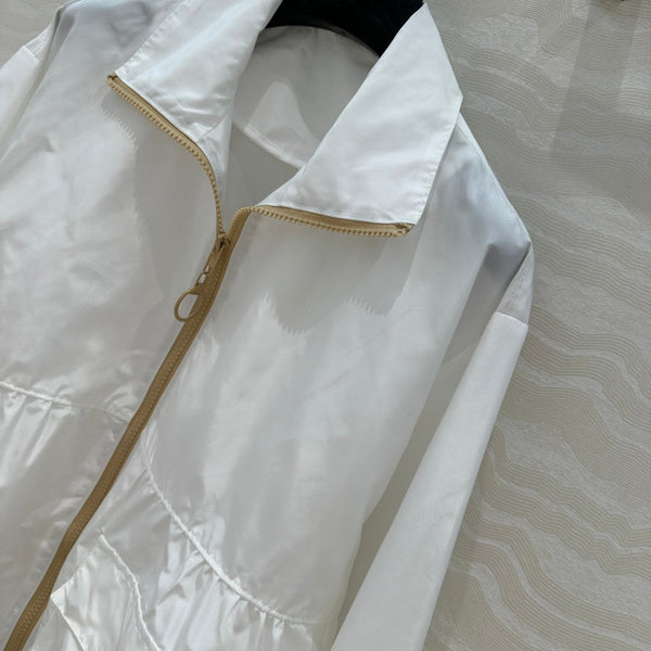 Prada Zipper Jacket White Polyester