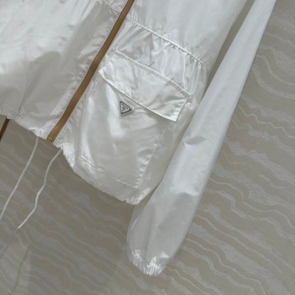 Prada Zipper Jacket White Polyester