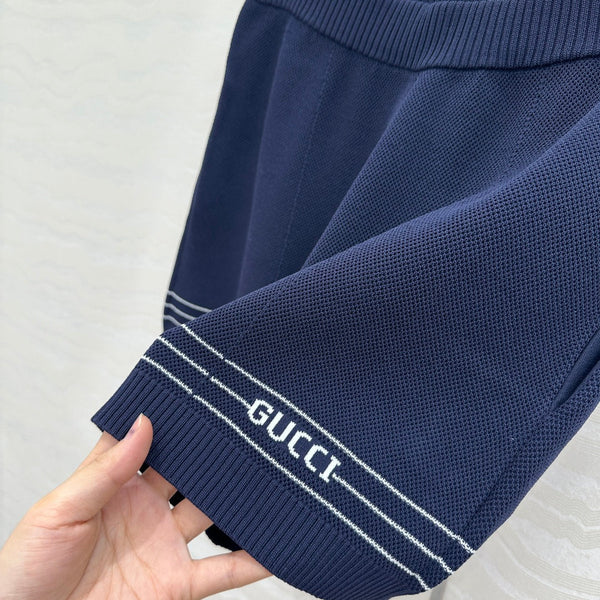 Gucci Knitted Shorts Dark Blue Viscose