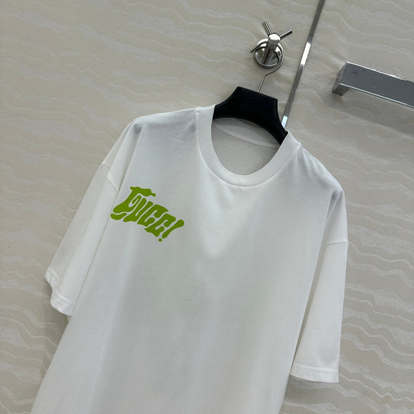 Gucci T-shirt a maniche corte in cotone bianco verde