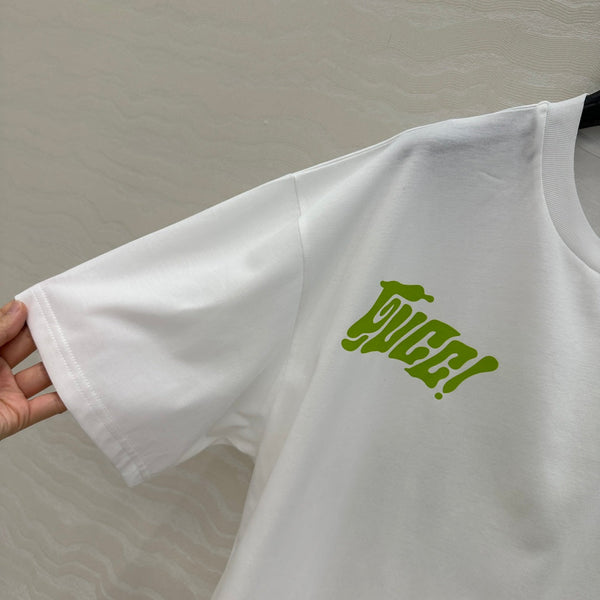 Gucci T-shirt a maniche corte in cotone bianco verde