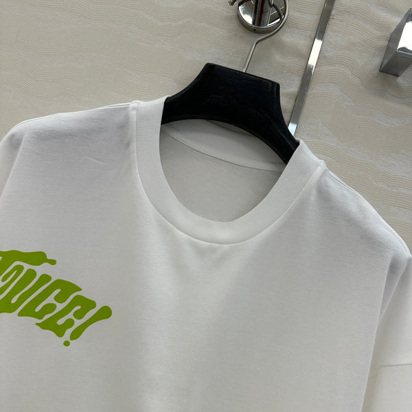 Gucci T-shirt a maniche corte in cotone bianco verde