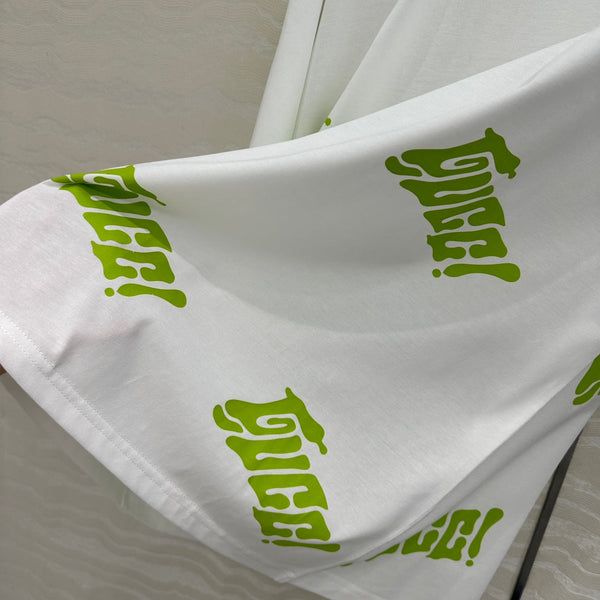 Gucci T-shirt a maniche corte in cotone bianco verde