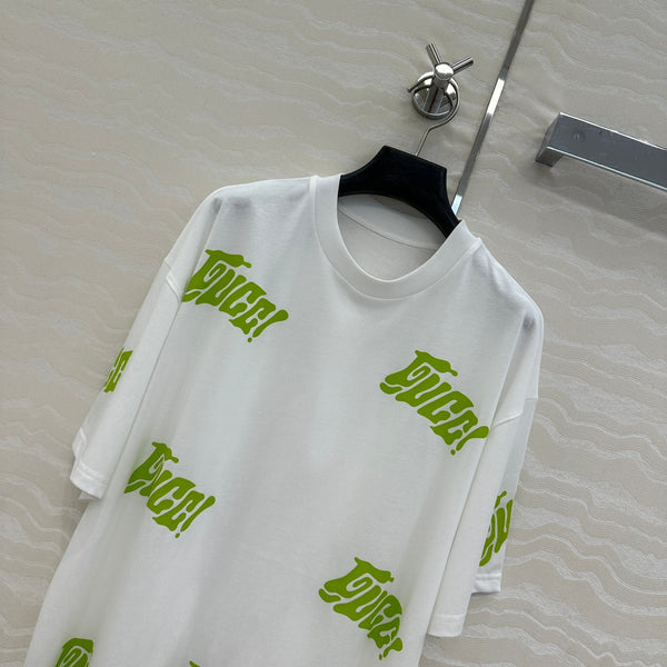 Gucci T-shirt a maniche corte in cotone bianco verde