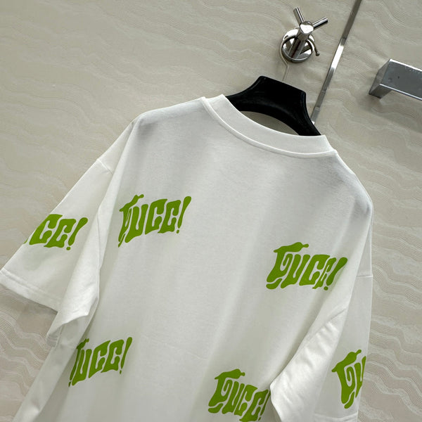 Gucci T-shirt a maniche corte in cotone bianco verde